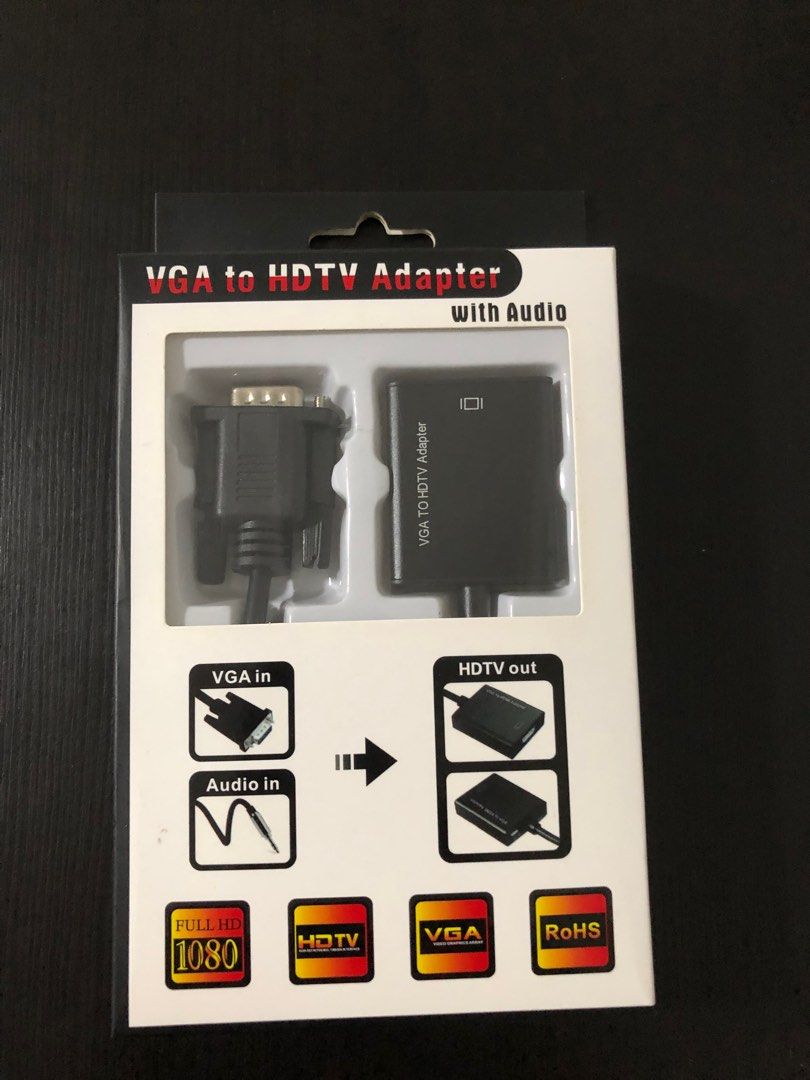 VGA to HDMI Adaptor (with audio), Computers & Tech, Parts & Accessories ...