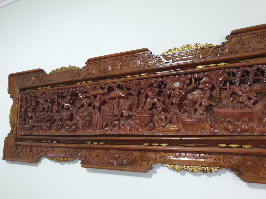 Teak wood carving, Wall decor, Furniture & Home Living, Home Decor