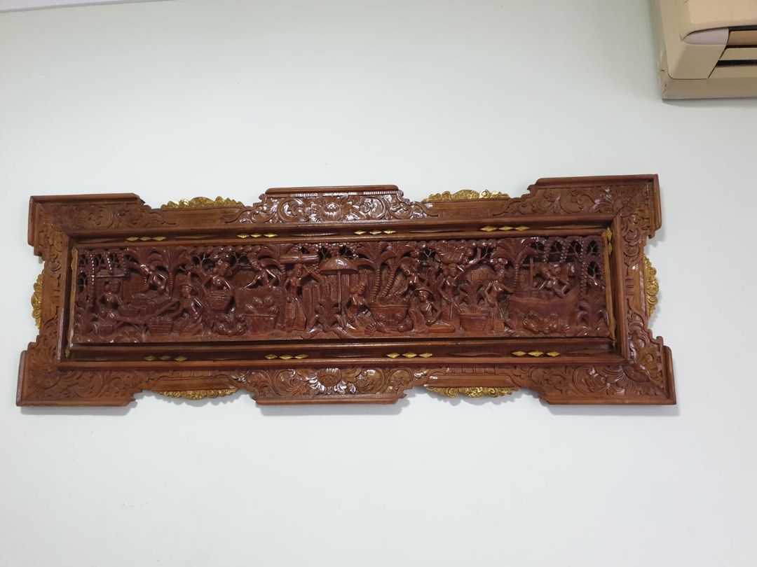 Teak wood carving, Wall decor, Furniture & Home Living, Home Decor