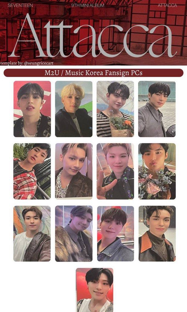 wtt/ wts seventeen attacca the8 minghao m2u music korea fansign pc