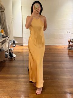 Zara yellow satin dress