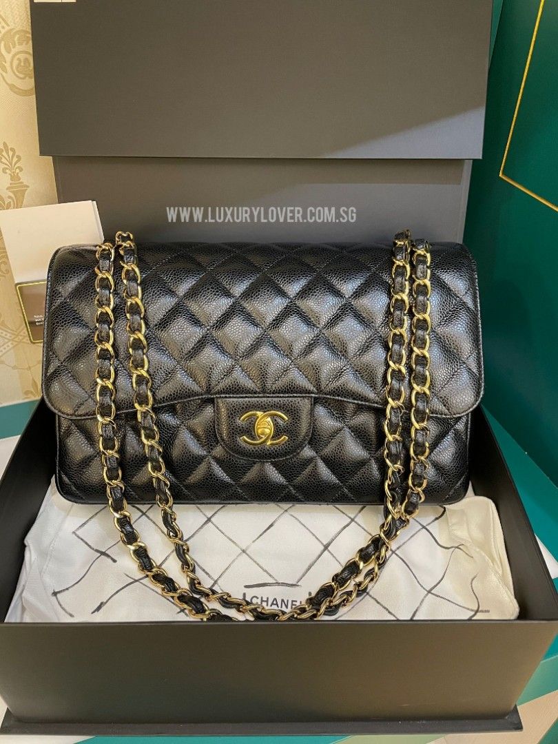 26 LNIB Chanel Jumbo Classic Double Flap Black Caviar GHW, Luxury, Bags &  Wallets on Carousell
