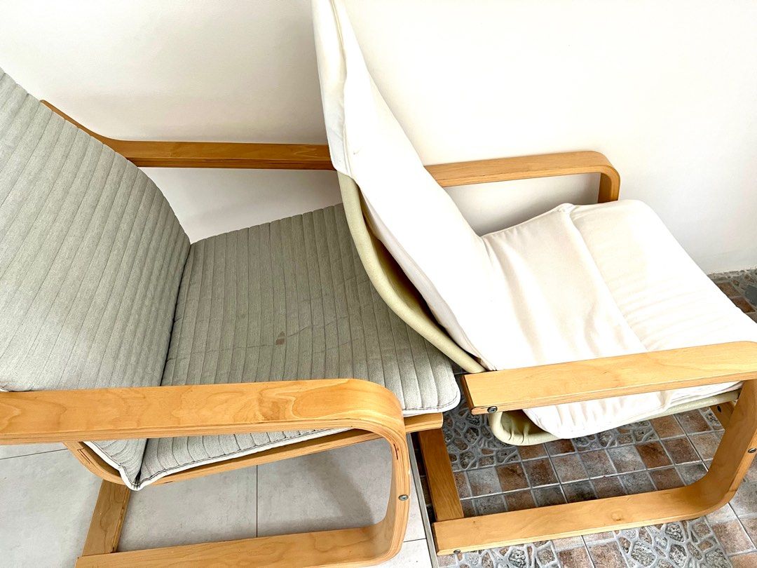 2x Ikea Poang, Furniture & Home Living, Furniture, Chairs on Carousell