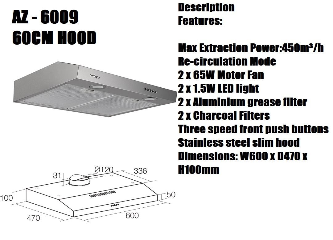 Aerogaz Hood and hob, TV & Home Appliances, Kitchen Appliances, Hobs