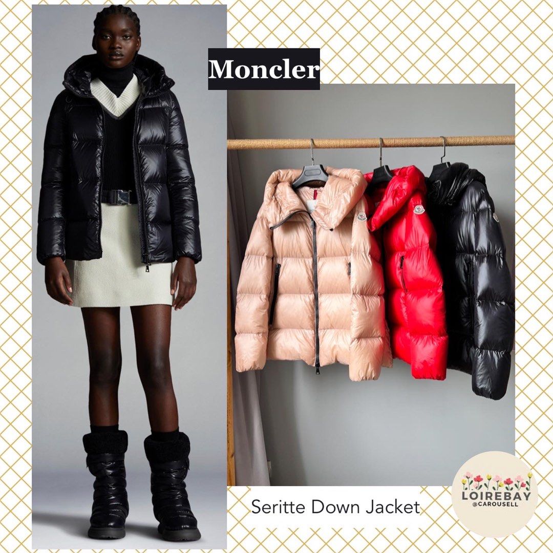 Authentic Moncler Seritte Down jacket black red beige pink Women s Fashion Coats Jackets and Outerwear on Carousell