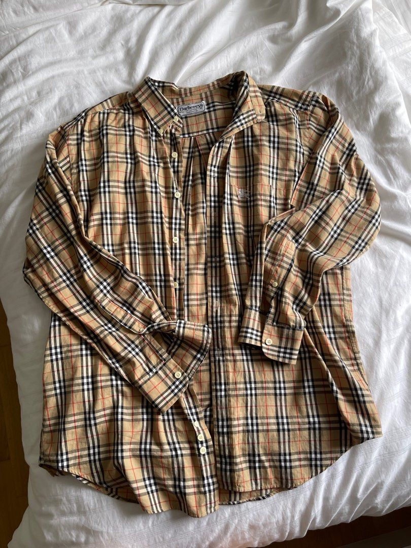 Vintage burberry button up new arrivals
