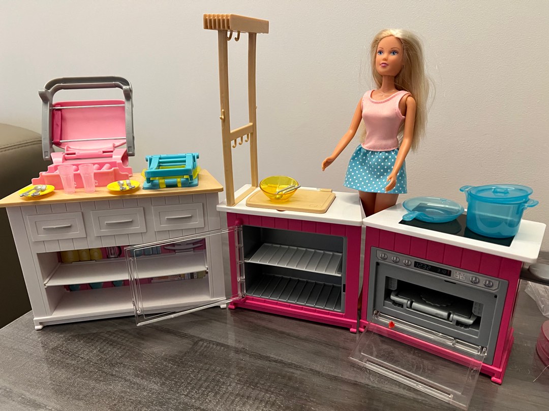Barbie Doll Kitchen Play Set, Babies & Kids, Infant Playtime on Carousell