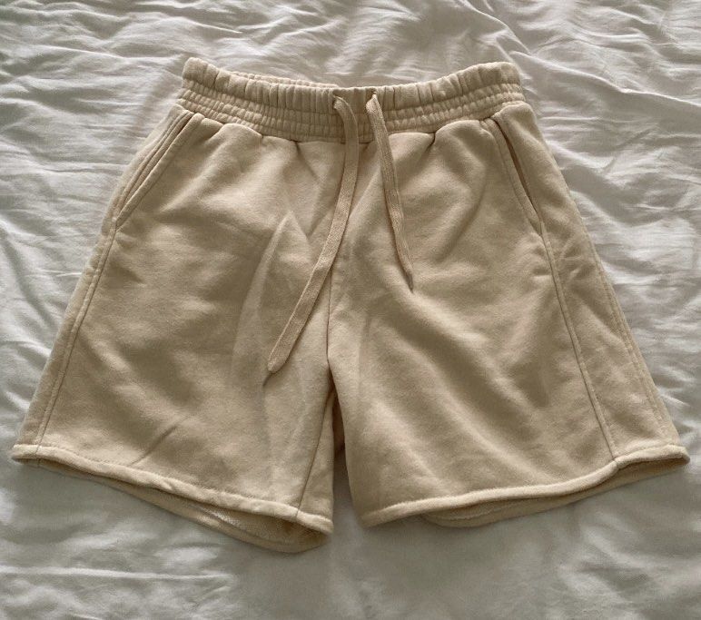 beige nude sweatshorts sweat shorts Women s Fashion Bottoms