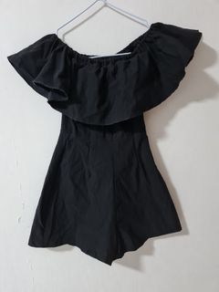 Black Off Shoulder Romper