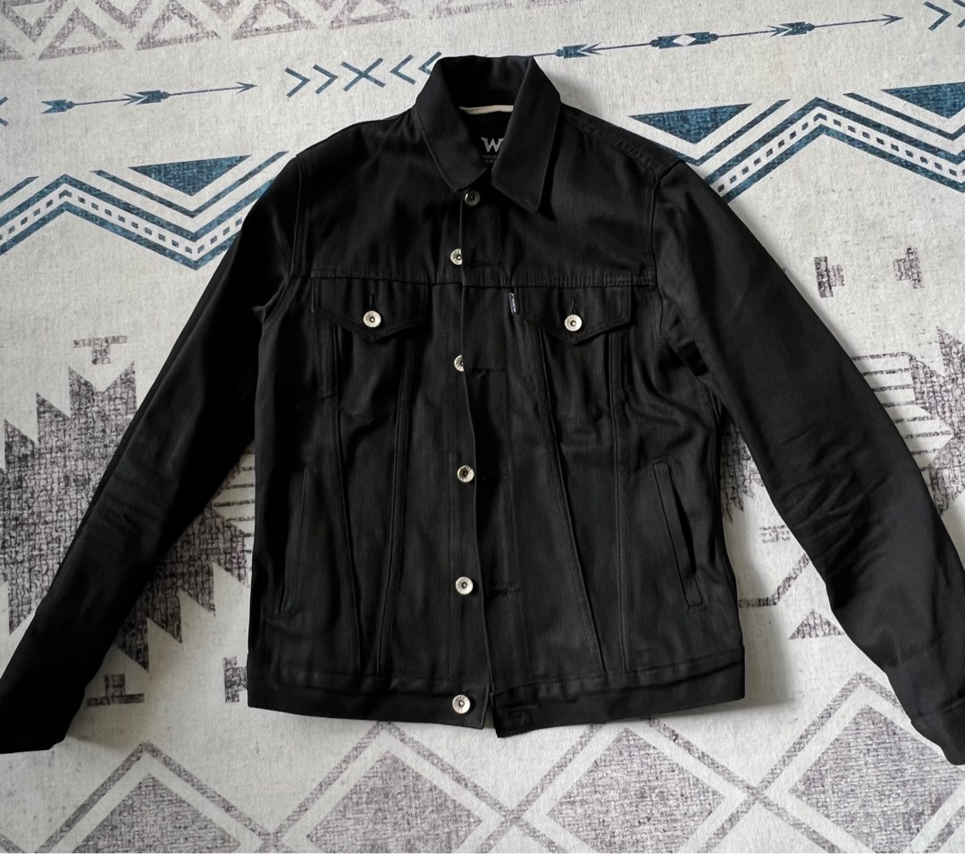 Black raw hot sale denim jacket