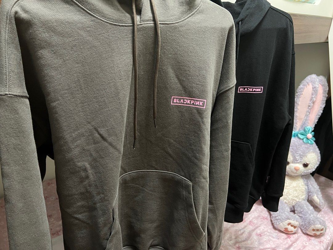 blackpink hoodie grey color, 興趣及遊戲, 收藏品及紀念品, 韓流