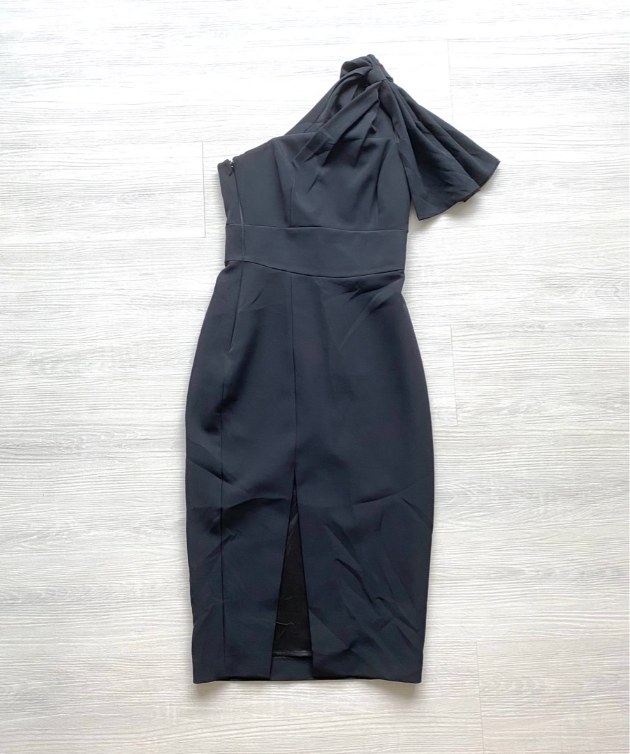 3D Bow One Shoulder Jacquard Dress