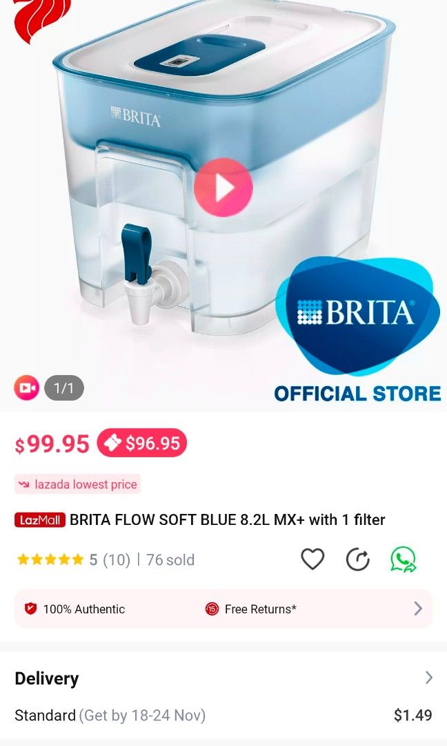 Brita Flow 8.2l Water Filter, TV & Home Appliances, Other Home
