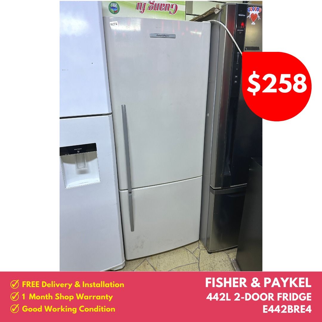 BUY NOW! FISHER & PAYKEL 442L 2DOOR FRIDGE E442BRE4 (91374), TV & Home Appliances, Kitchen
