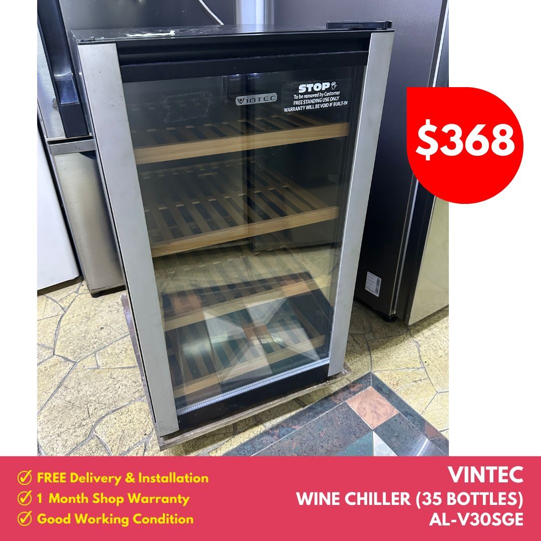 BUY NOW VINTEC WINE CHILLER 35 BOTTLES AL V30SGE TV Home Appliances Kitchen Appliances Wine Cellar Storage on Carousell