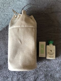 BVLGARI pouch with lotion and perfume