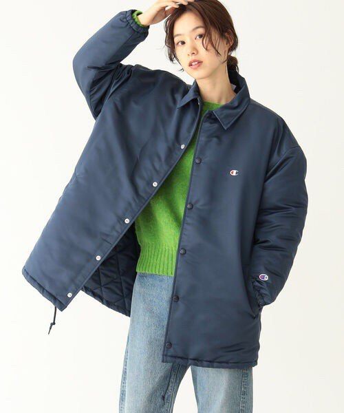 日本Champion x Beams boy 別注女裝BIG Coach Jacket, 男裝, 外套及