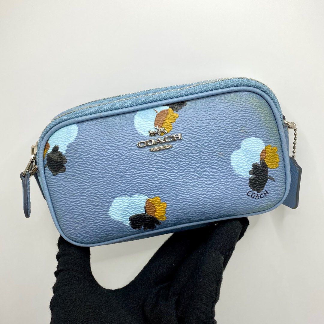 Coach blue floral bag top
