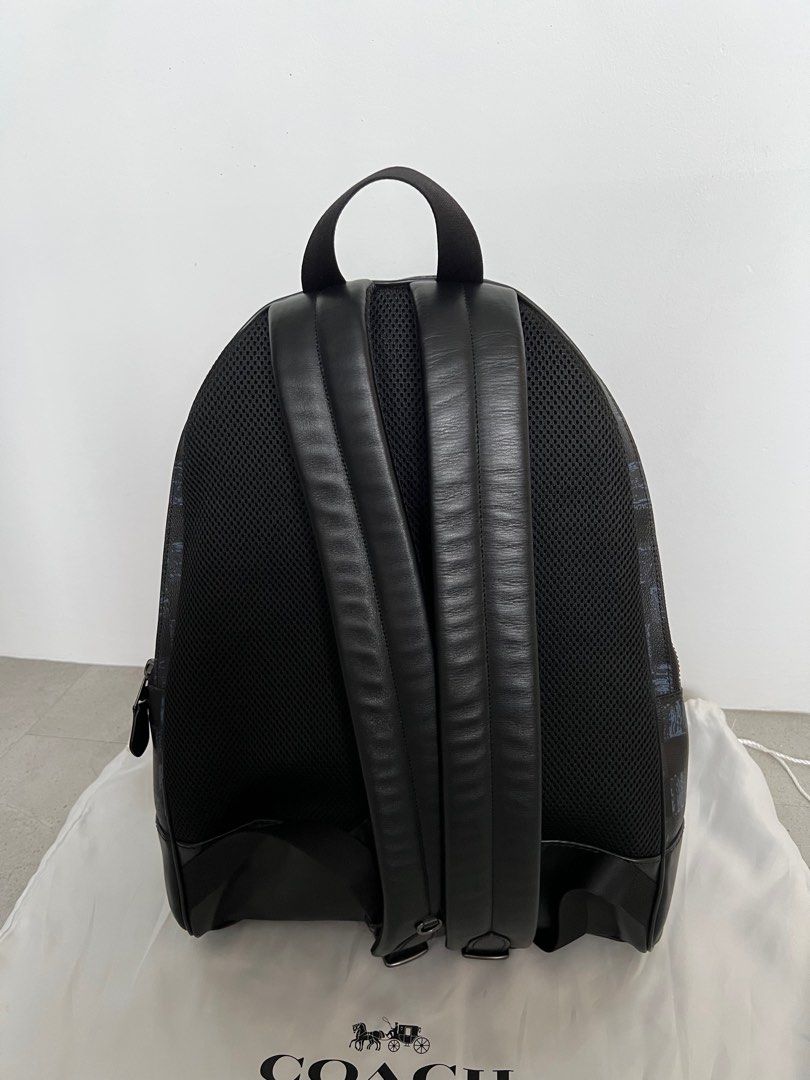Coach West Blue Checkered Backpack