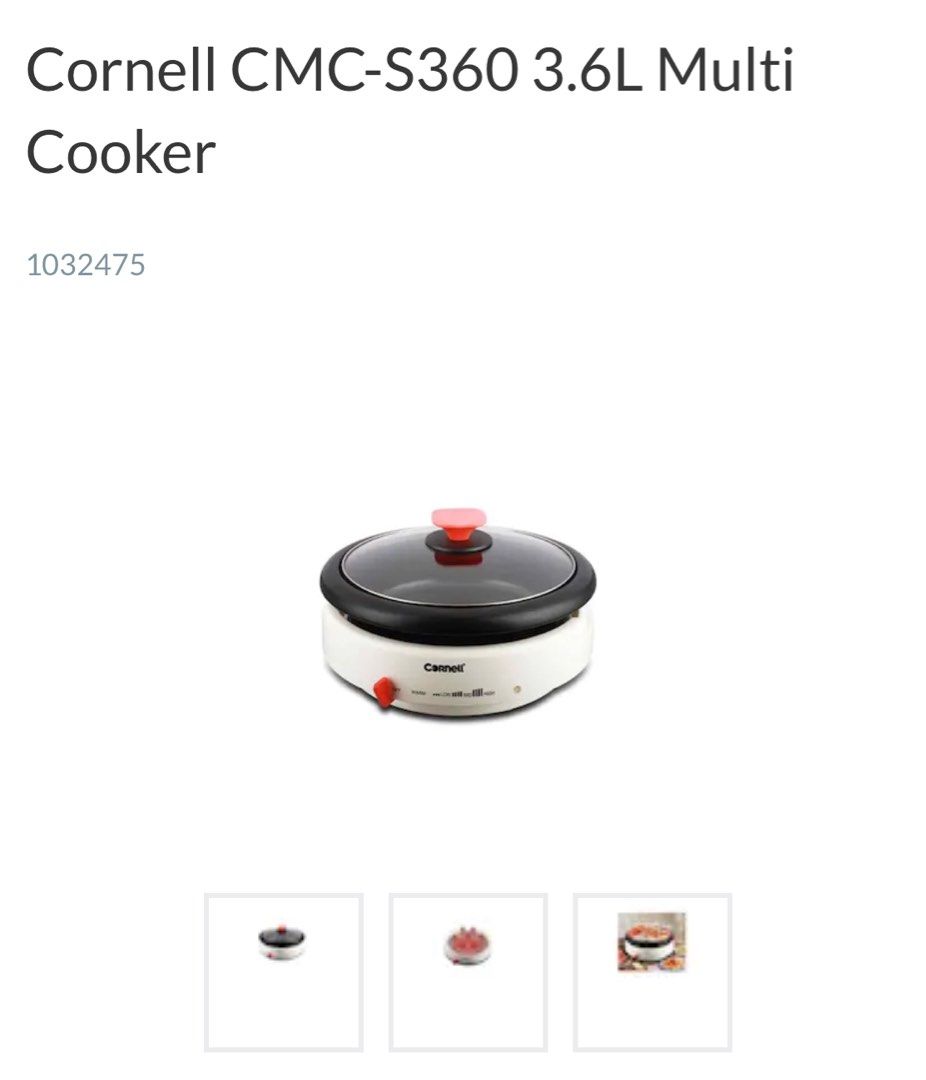 Cornell multi cooker CMCS360 3.6L, TV & Home Appliances, Kitchen