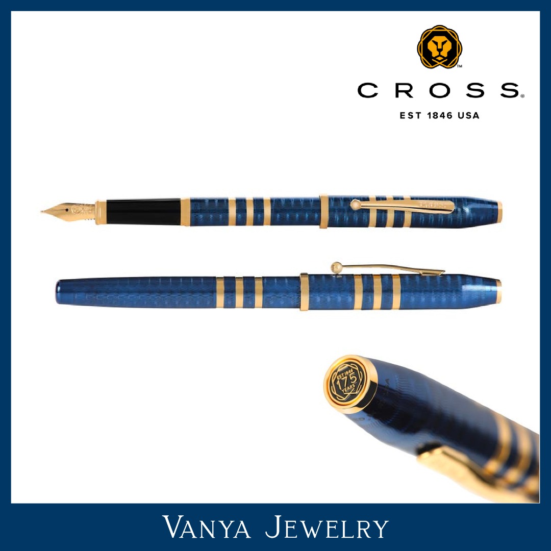 CROSS 高仕- 新世紀新世紀175週年紀念半透明藍23K 鍍金鋼筆 