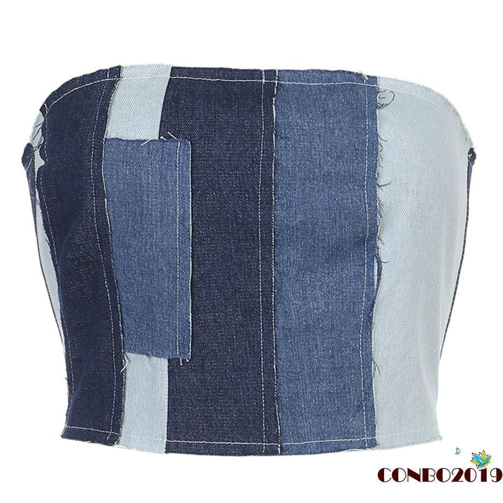 Denim tube (Category: Others Tops) located in Mandaluyong City. Submitted by SingleMomShopPH (Listing ID 1197366579, Image 1). Description: shopee.ph/carolgaza (for checkout only) 💯Brand New 💯Small-med 💯Ready for pick up 💯gcash pqyment.