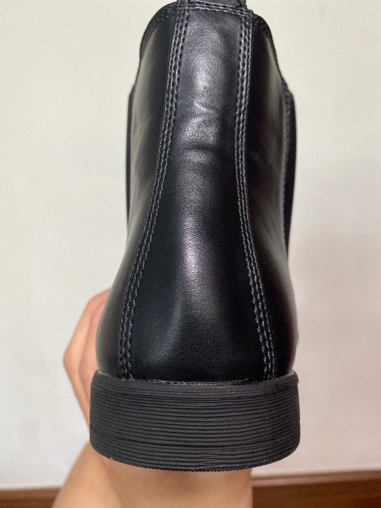 Mens faux clearance leather chelsea boots