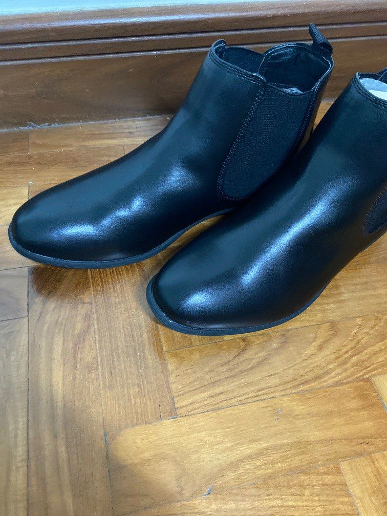 Mens faux deals leather chelsea boots