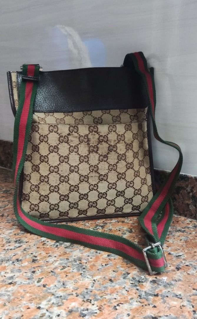 Gucci Monogram Canvas Small Crossbody Messenger Bag