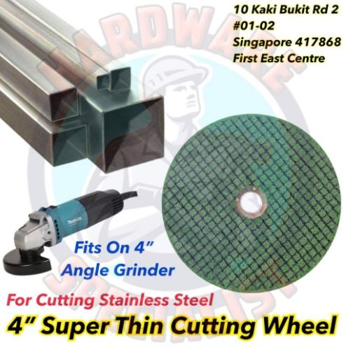 Cutting stainless steel shop with angle grinder