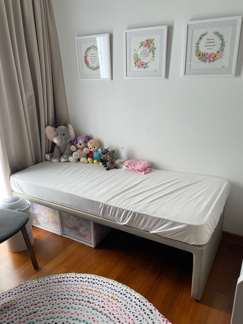 Single Bed (Fits in most helper rooms) , Furniture & Home Living