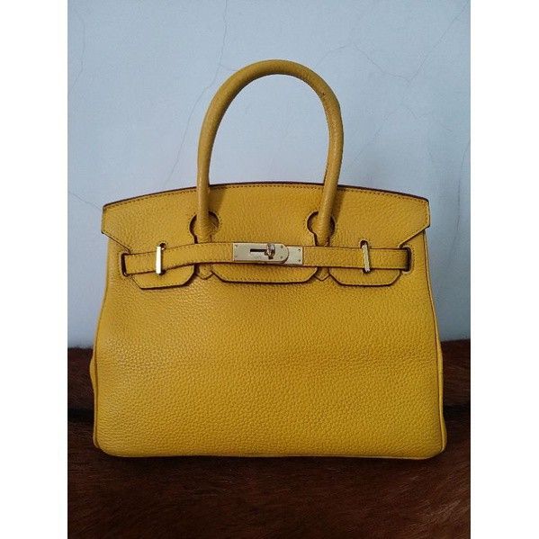 Hermes Birkin 35 Candy Yellow Gris Gary Epsom Leather Gold