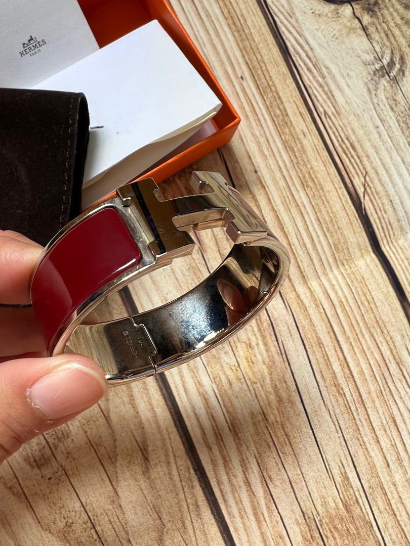 AUTHENTIC Hermes Clic H Bracelet medium size maroon