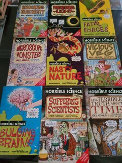 Horrible Science/ Maths/ Georgraphy series+ Essential Science - Books that Children's loves to learn.