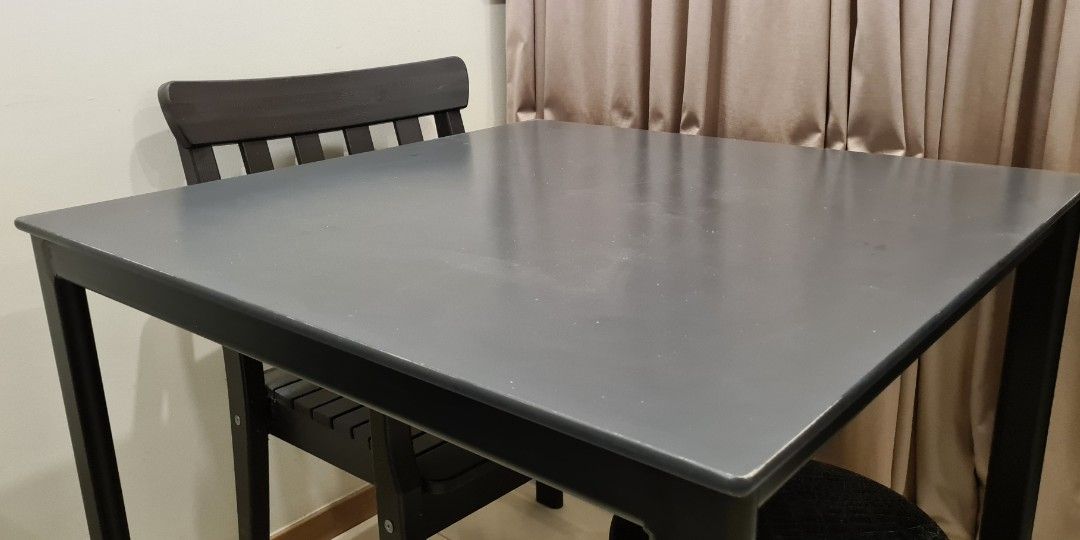 IkEA black outdoor square table (85cm x 85cm), Furniture & Home Living