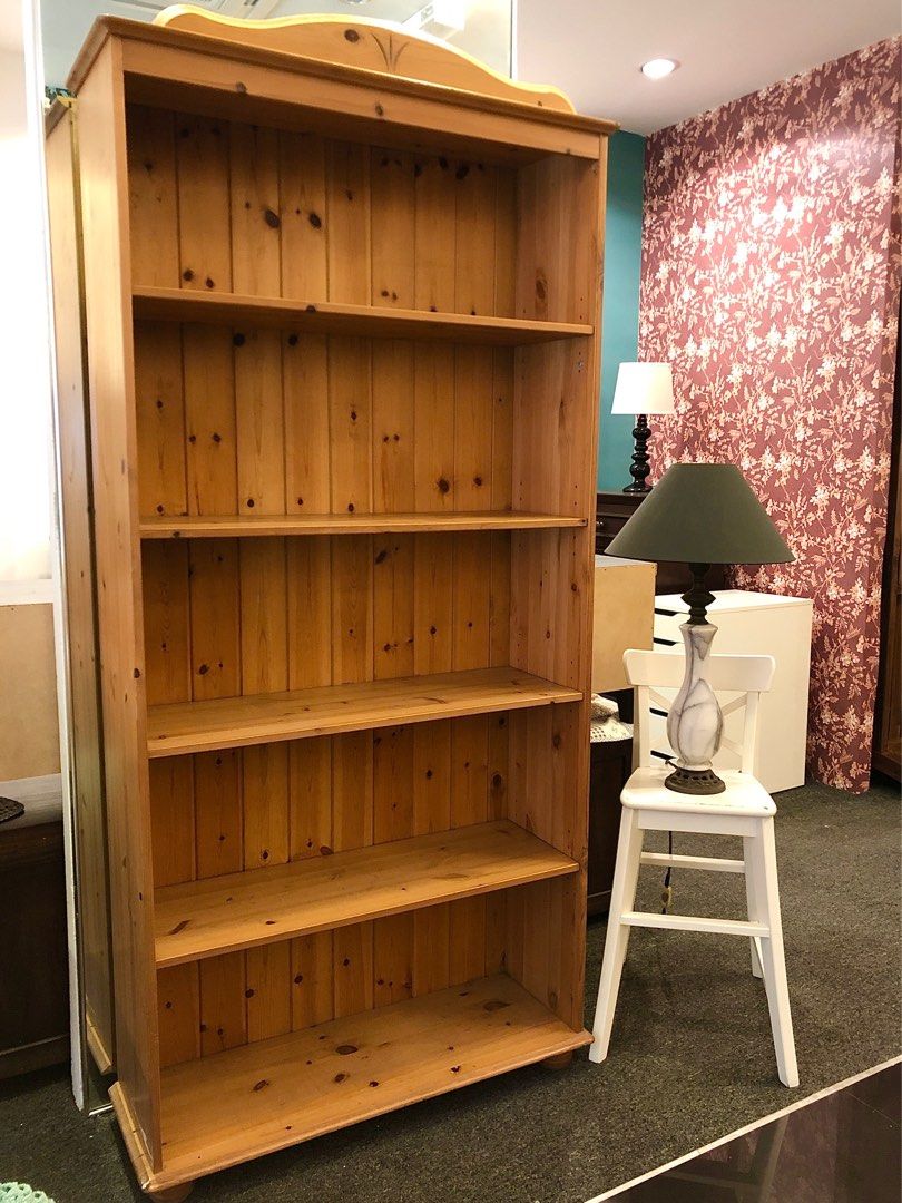 Ikea pine wood tall bookshelf (SOLID), Furniture & Home Living