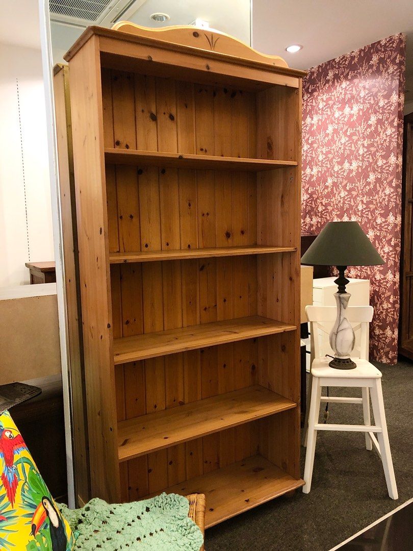 Ikea pine wood tall bookshelf (SOLID), Furniture & Home Living