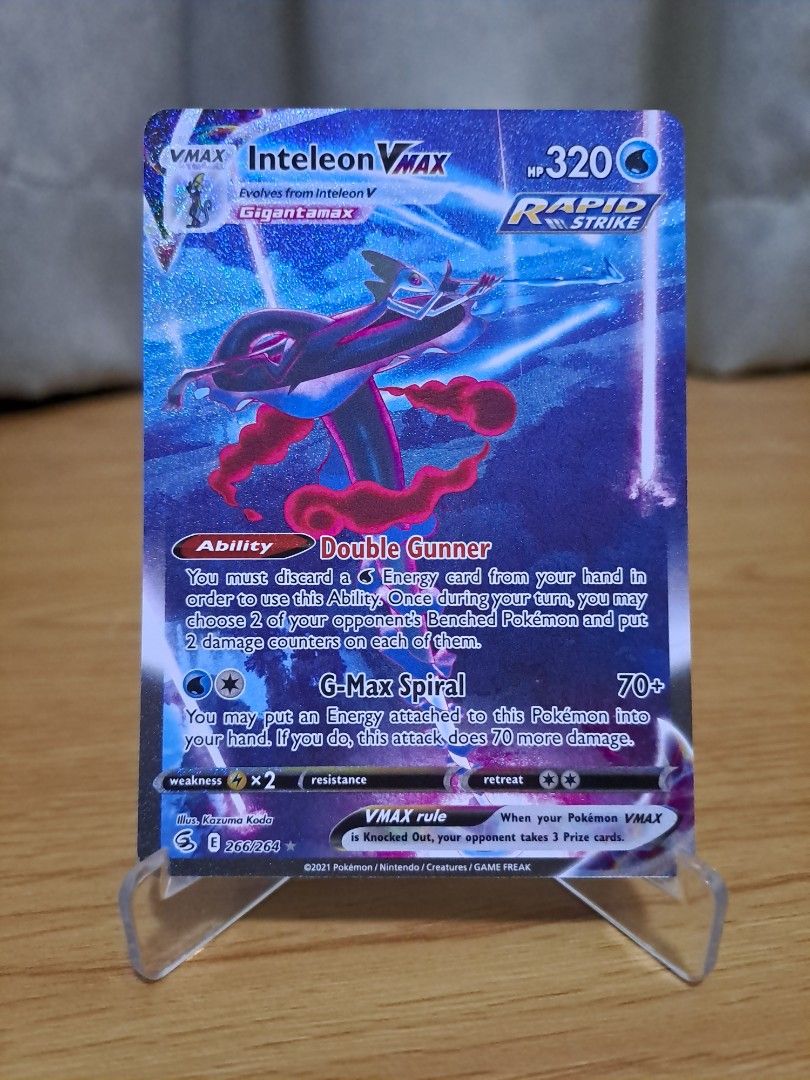 Inteleon Vmax AA Alternate Alt Art Ultra Rare Pokemon Card, Hobbies