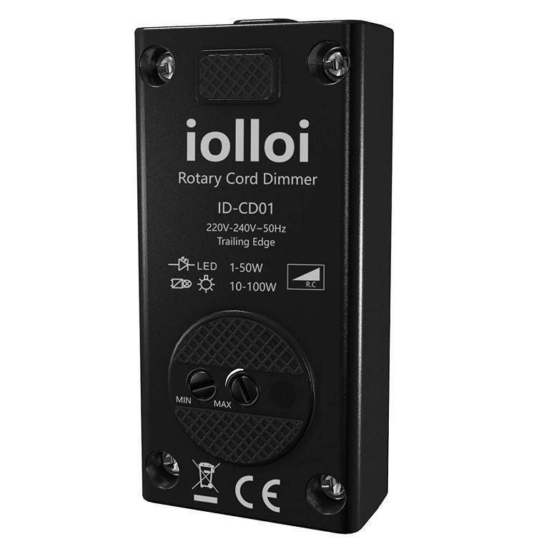 iolloi LED Dimmer, Phase Control Cord Dimmer Rotary Dimmer for Dimmable