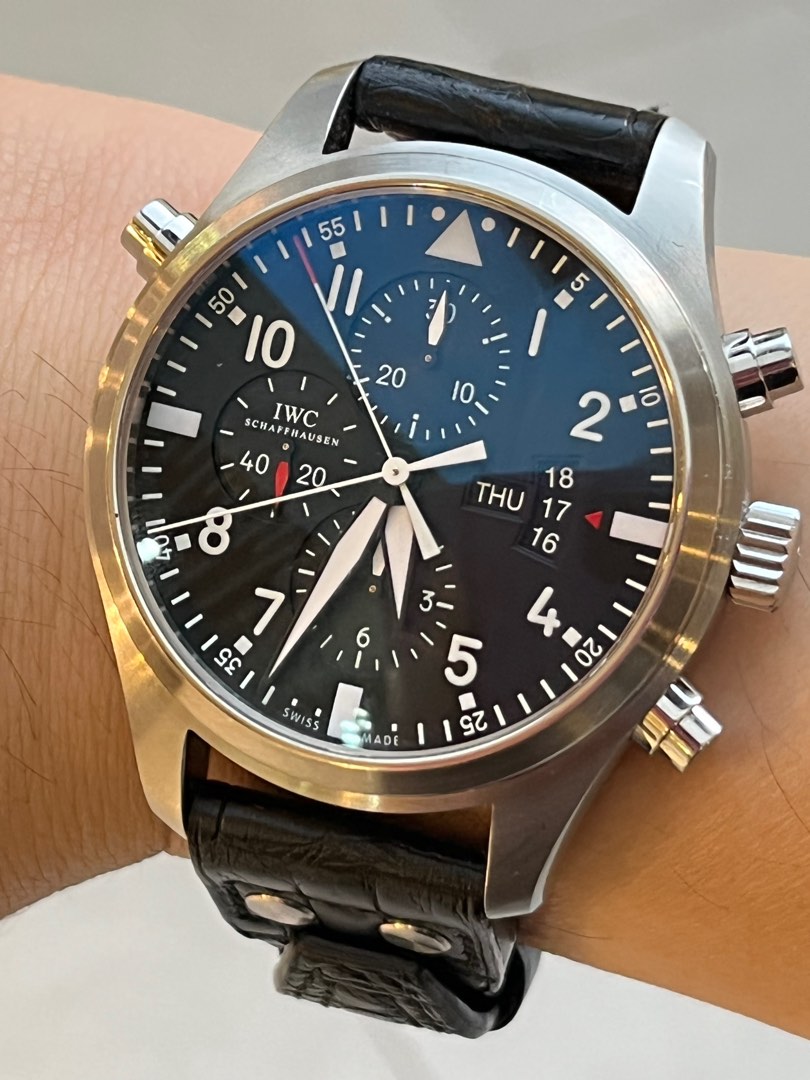 IWC Stainless Steel 46mm Split Second Pilot 3778 Double