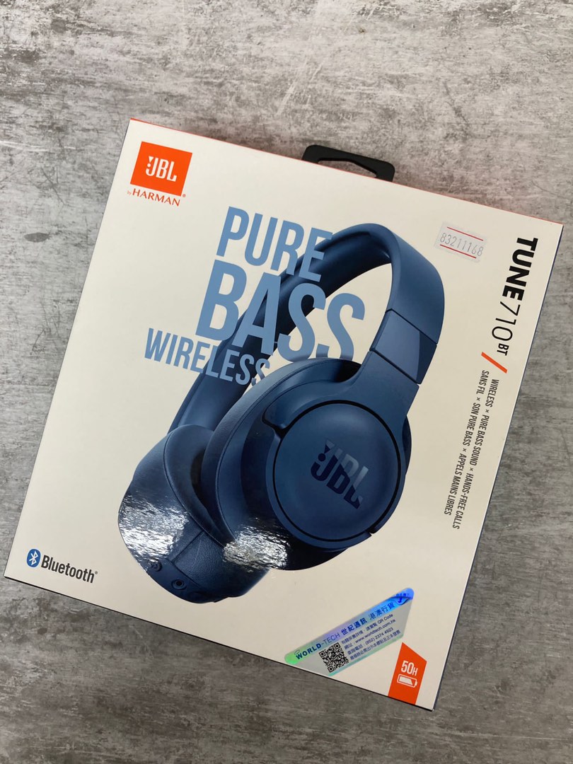 JBL Pure Bass Wireless TUNE 710 BT, 音響器材, 頭戴式/罩耳式耳機 Carousell
