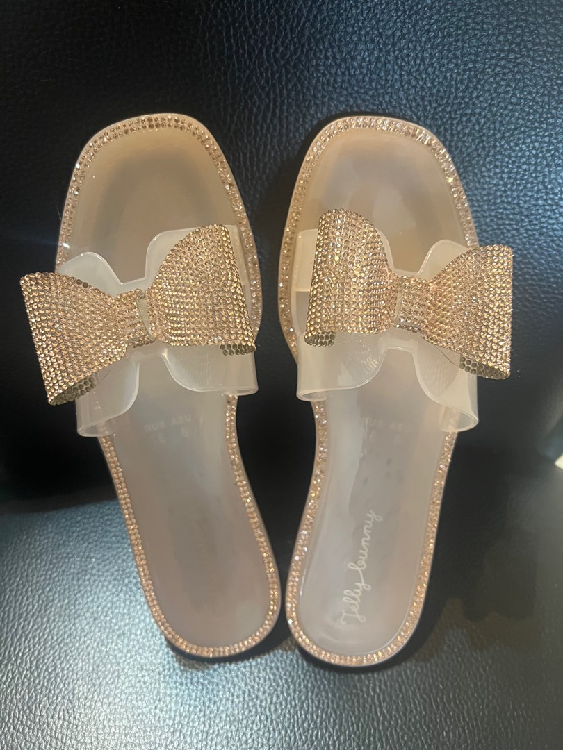 Jelly Bunny Gold Sandals Women s Fashion Footwear Flats on