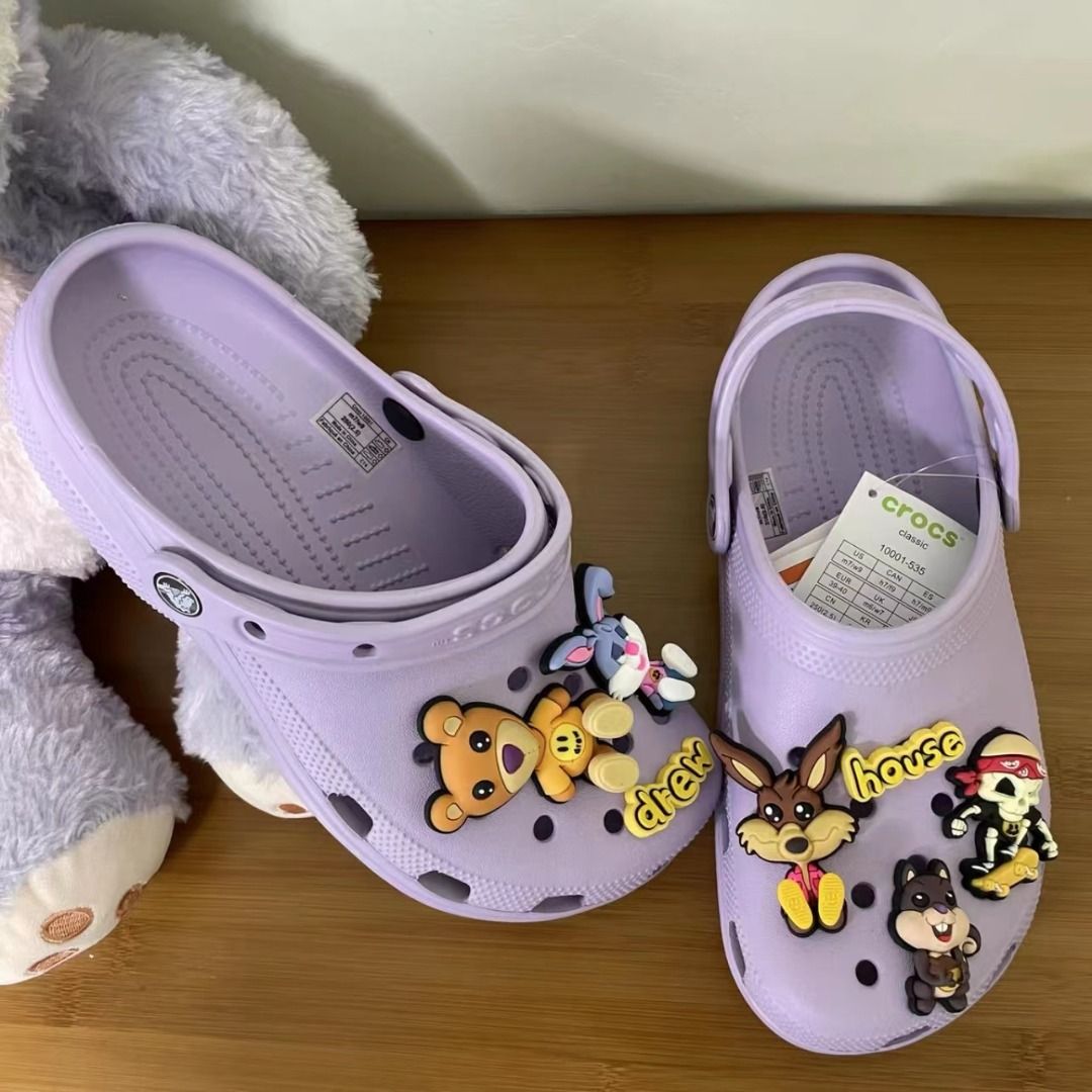 💕特價！Justin Bieber x Drew House xCrocs 聯名款洞洞運動涼鞋紫色