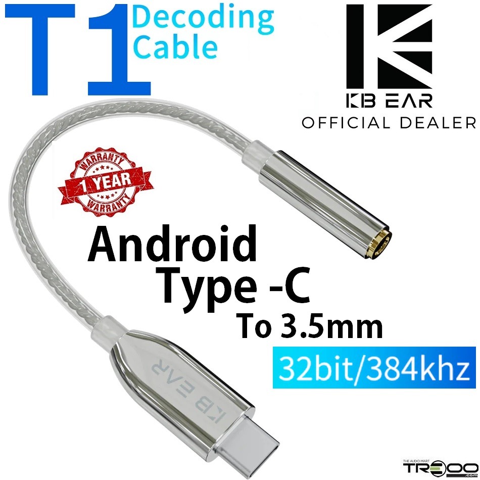 [PROMO!] KBEAR T1 Type-C USB to 3.5mm to 3.5mm TRS DAC & Amplifier ...
