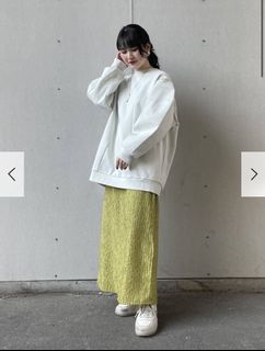 全新KBF立體條紋提花裙-綠 日牌正品