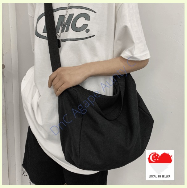 FREE DELIVERY Korean Fashion Ulzzang Canvas Bag Big Capacity Men Ladies Sling Bag Shoulder Bag Crossbody Bag Women s Fashion Bags Wallets Cross body Bags on Carousell