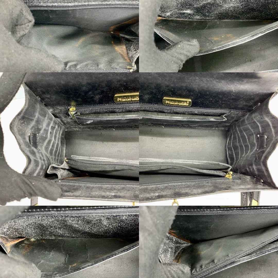 KWANPEN brown baby crocodile skin handbag with extending handle – Vintage  Carwen
