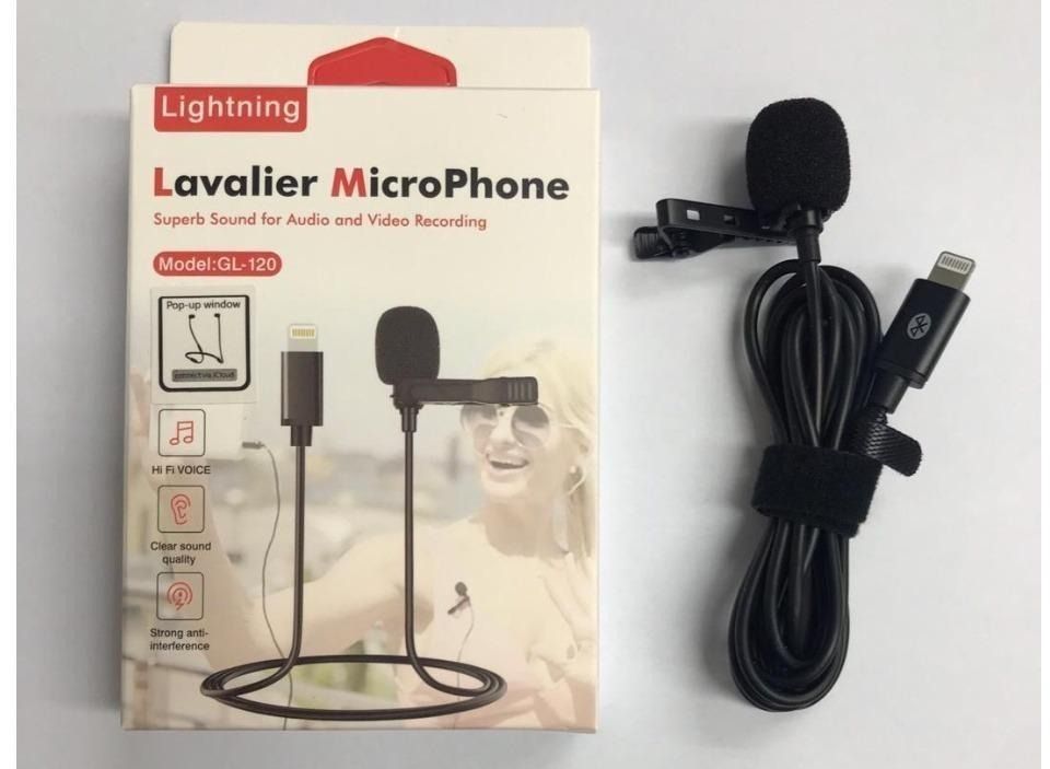 Lavalier wired microphone Lightning jack GL120, Audio, Microphones on