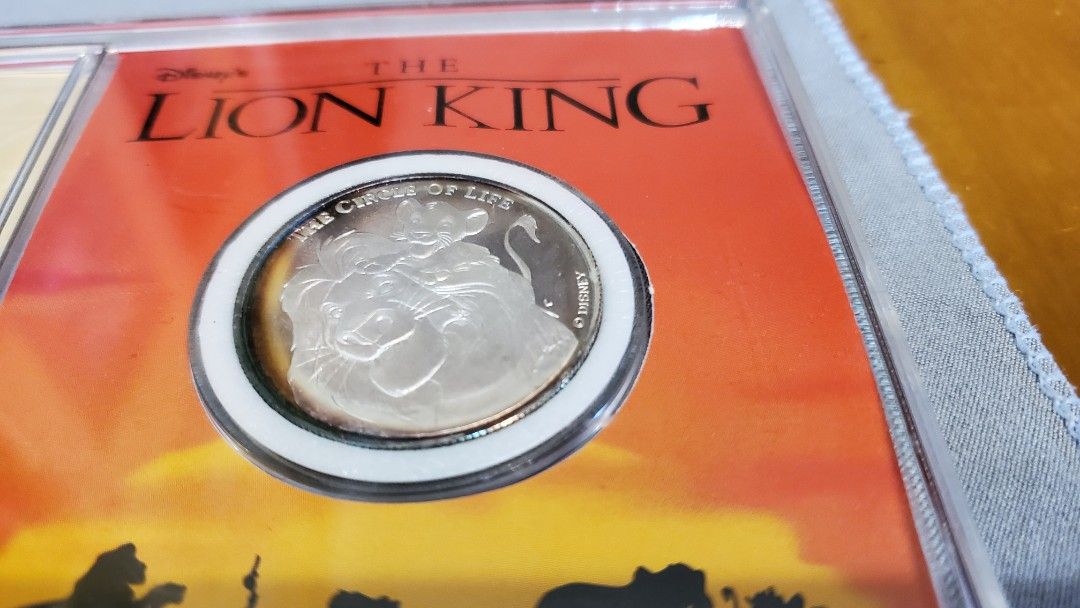 Lion King Disney Coin 獅子王限量紀念銀幣(1994), 興趣及遊戲, 收藏品