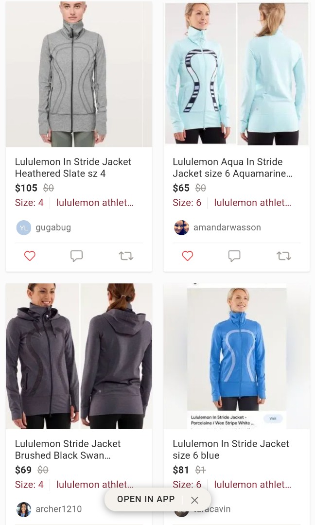 Lululemon In Stride Jacket Size 6